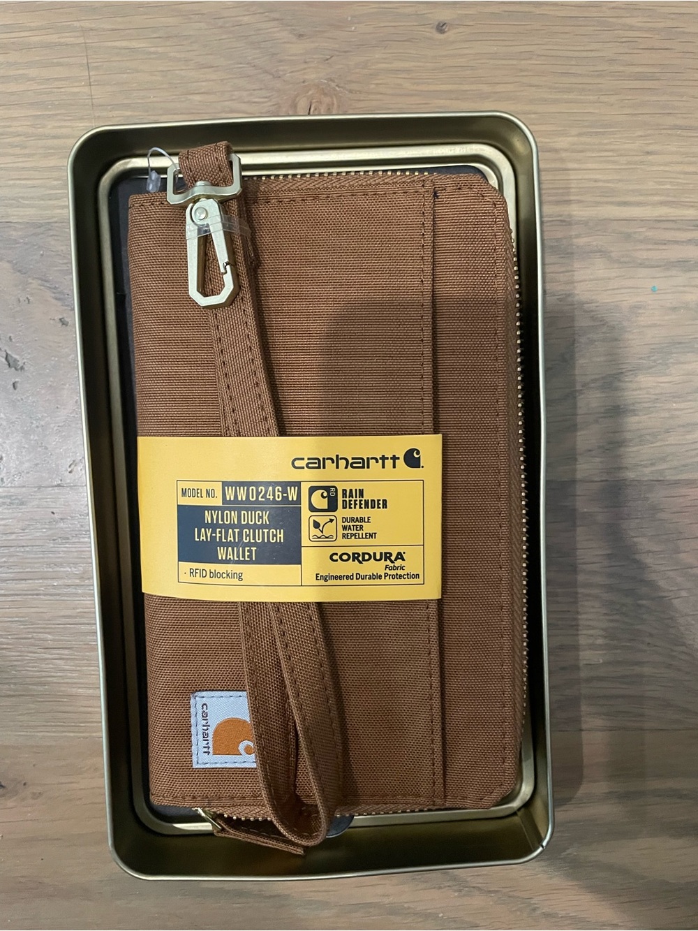 Carhartt Brown Nylon Duck Wristlet Clutch Wallet